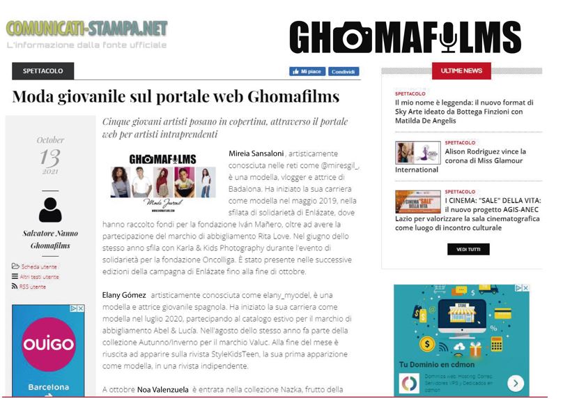 El portal Ghomafilms en Italia